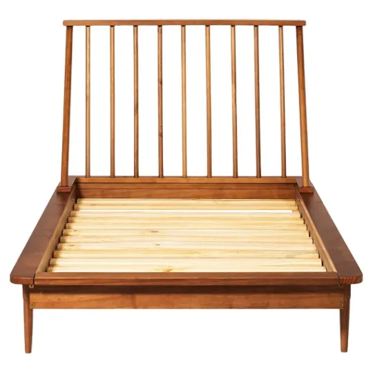 Kirkland's Home Caramel Mid-Century Modern Twin Bed Frame- Beds & Headboards