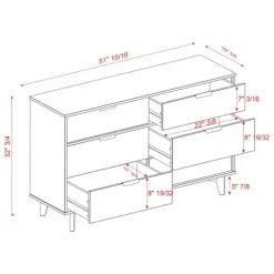 Kirkland's Home Caramel Mid-Century Modern 6-Drawer Dresser- Dressers & Chests
