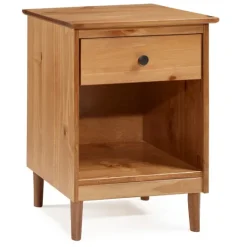 Kirkland's Home Caramel One-Drawer Wood Nightstand- Nightstands