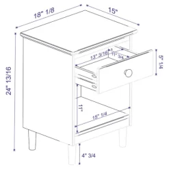 Kirkland's Home Caramel One-Drawer Wood Nightstand- Nightstands