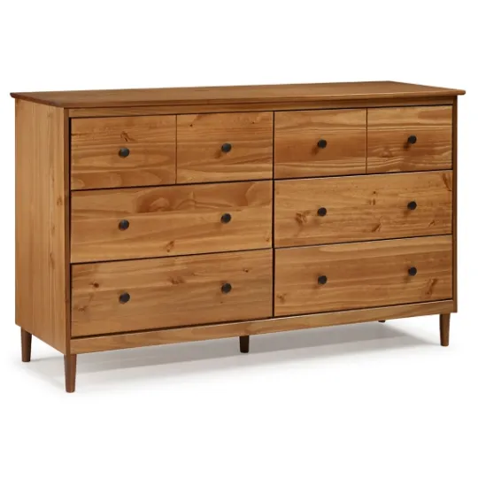 Kirkland's Home Caramel Solid Wood 6-Drawer Dresser- Dressers & Chests