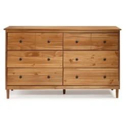 Kirkland's Home Caramel Solid Wood 6-Drawer Dresser- Dressers & Chests