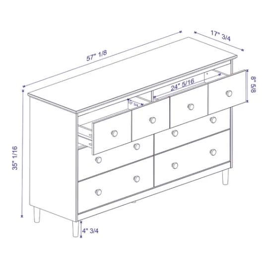 Kirkland's Home Caramel Solid Wood 6-Drawer Dresser- Dressers & Chests