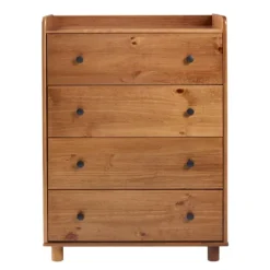 Kirkland's Home Caramel Wooden 4-Drawer Dresser- Dressers & Chests
