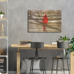 Kirkland's Home Cardinal Branch Wood Art Print- Wall Plaques