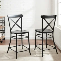 Kirkland's Home Caroline X-Back Counter Stools, Set Of 2- Bar Stools & Counter Height Stools