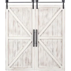 Kirkland's Home Carriage House Wood Barn Door Plaques, Set Of 2- Wall Plaques