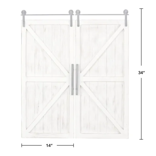 Kirkland's Home Carriage House Wood Barn Door Plaques, Set Of 2- Wall Plaques