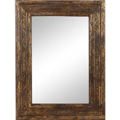 Kirkland's Home Carved Ansanthus Floral Wood Frame Mirror- Decorative Mirrors