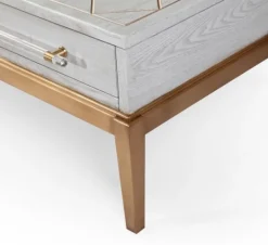Kirkland's Home Carved Graphite And Gold 2-Drawer Coffee Table- Coffee Tables