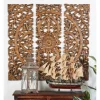 Kirkland's Home Carved Mahogany 3-Pc. Triptych Wall Panels- Wall Plaques