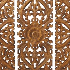 Kirkland's Home Carved Mahogany 3-Pc. Triptych Wall Panels- Wall Plaques