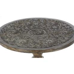 Kirkland's Home Carved Mandala Mango Wood Accent Table- Accent & End Tables