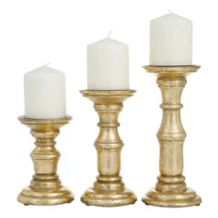 Kirkland's Home Carved Mango Wood Candle Holders, Set Of 3- Candle Holders