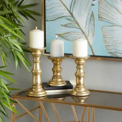 Kirkland's Home Carved Mango Wood Candle Holders, Set Of 3- Candle Holders