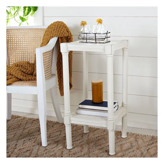 Kirkland's Home Carved Pinewood Farmhouse Accent Table- Accent & End Tables