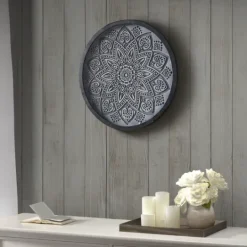 Kirkland's Home Carved Round Medallion Wall Plaque- Wall Plaques
