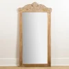 Kirkland's Home Carved Scroll Pine Wood Leaner Mirror- Full Length & Floor Mirrors