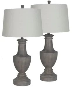 Kirkland's Home Carved Urn Table Lamps, Set Of 2- Table Lamps