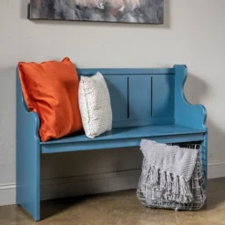 Kirkland's Home Carved Wood Pew Bench- Entryway Furniture