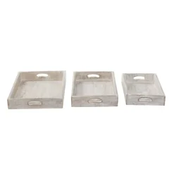 Kirkland's Home Carved Wood Trays, Set Of 3- Decorative Trays