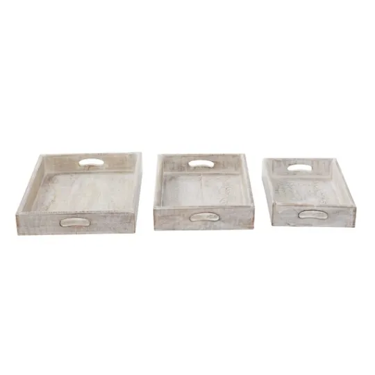 Kirkland's Home Carved Wood Trays, Set Of 3- Decorative Trays