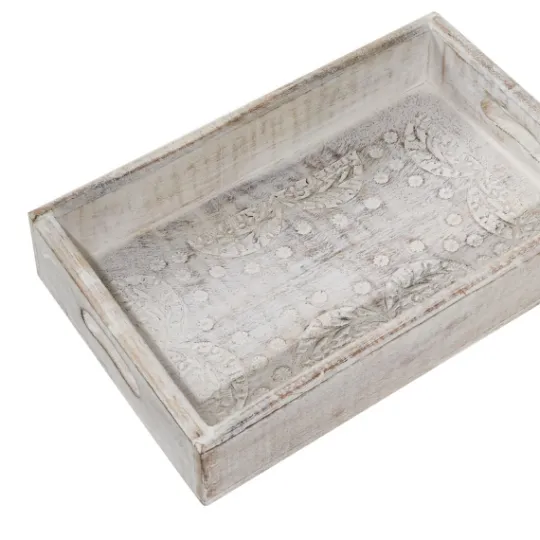 Kirkland's Home Carved Wood Trays, Set Of 3- Decorative Trays