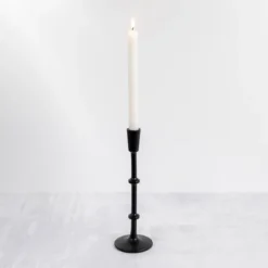 Kirkland's Home Cast Iron Notched Taper Candlestick, 11 In.- Candle Holders