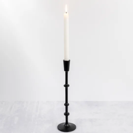 Kirkland's Home Cast Iron Notched Taper Candlestick, 13 In.- Candle Holders