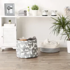 Kirkland's Home Cats Meow Round Storage Bin, 15 In.- Baskets & Boxes