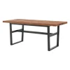 Kirkland's Home Cedar Wood And Black Metal Dining Table- Dining Tables