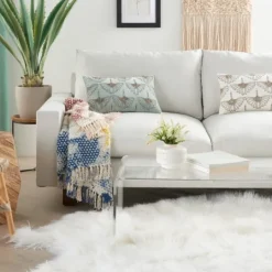 Kirkland's Home Celadon Beaded Floral Motif Lumbar Pillow- Pillows