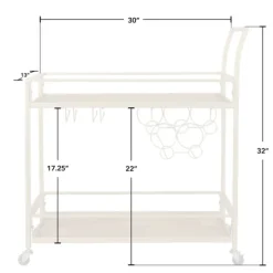 Kirkland's Home Celeste Gold Metal And Wood Bar Cart- Kitchen Islands & Bar Carts
