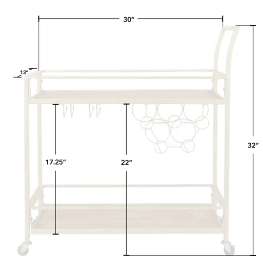 Kirkland's Home Celeste Gold Metal And Wood Bar Cart- Kitchen Islands & Bar Carts