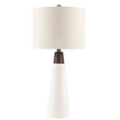Kirkland's Home Ceramic And Wood Cone Table Lamp- Table Lamps