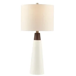 Kirkland's Home Ceramic And Wood Cone Table Lamp- Table Lamps