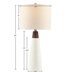 Kirkland's Home Ceramic And Wood Cone Table Lamp- Table Lamps