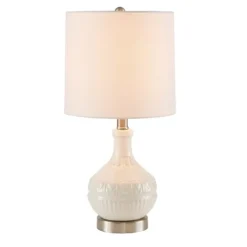 Kirkland's Home Ceramic Embossed Table Lamp- Table Lamps