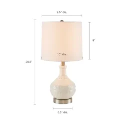 Kirkland's Home Ceramic Embossed Table Lamp- Table Lamps