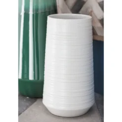 Kirkland's Home Ceramic Ribbed Vase, 12 In.- Vases