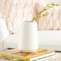 Kirkland's Home Ceramic Ribbed Vase, 9 In.- Vases