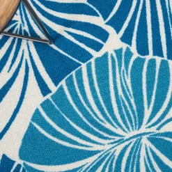 Kirkland's Home Cerulean Botanical Shells Outdoor Area Rug, 5X7- Outdoor Rugs