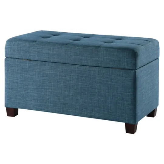 Kirkland's Home Cerulean Tufted Upholstered Storage Ottoman- Benches & Ottomans