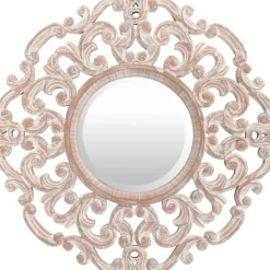 Kirkland's Home Champagne Abstract Wood Mirror- Decorative Mirrors