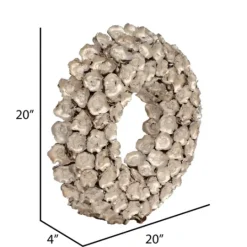 Kirkland's Home Champagne Dried Coco Flower Wreath, 20 In.- Wreaths