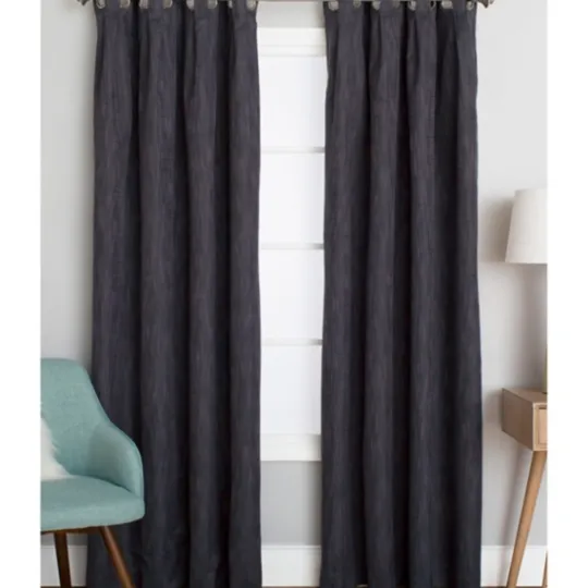 Kirkland's Home Charcoal Box Pleated Single Curtain Panel, 84 In.- Curtains & Drapes