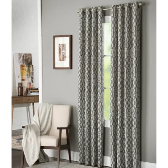 Kirkland's Home Charcoal Chenille Single Curtain Panel, 84 In.- Curtains & Drapes
