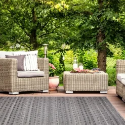 Kirkland's Home Charcoal Embellished Outdoor Area Rug, 5X8- Outdoor Rugs