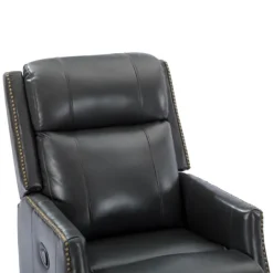 Kirkland's Home Charcoal Genuine Leather Swivel Recliner- Accent Chairs
