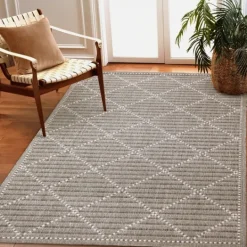Kirkland's Home Charcoal Geo Lattice Outdoor Area Rug, 4X7- Outdoor Rugs